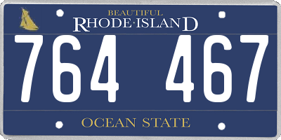 RI license plate 764467