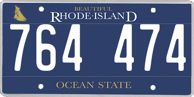 RI license plate 764474