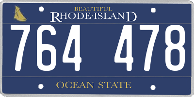 RI license plate 764478