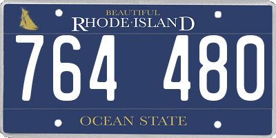 RI license plate 764480