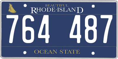 RI license plate 764487