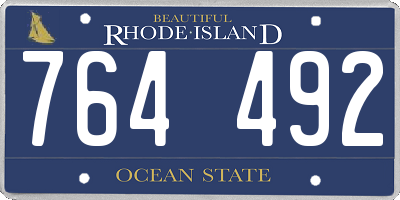 RI license plate 764492
