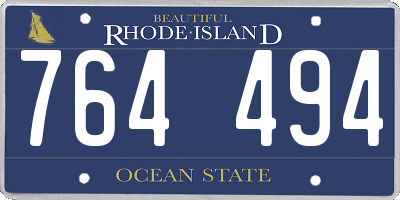 RI license plate 764494