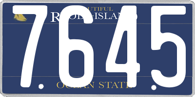 RI license plate 7645