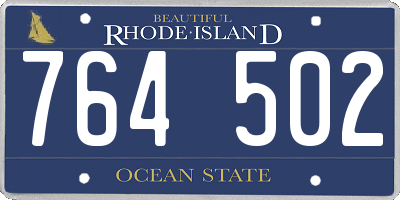 RI license plate 764502