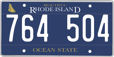 RI license plate 764504