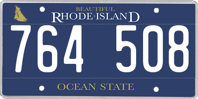 RI license plate 764508