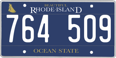 RI license plate 764509