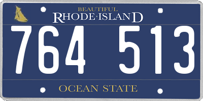 RI license plate 764513