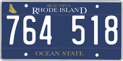 RI license plate 764518