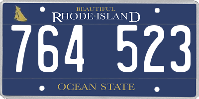RI license plate 764523