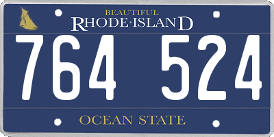 RI license plate 764524