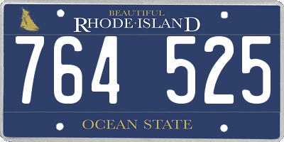 RI license plate 764525