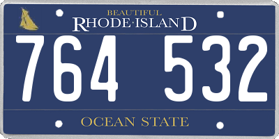 RI license plate 764532
