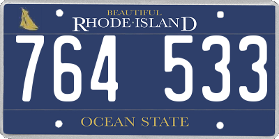 RI license plate 764533