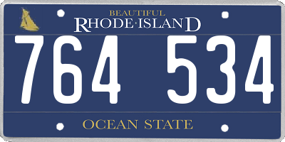 RI license plate 764534