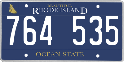 RI license plate 764535
