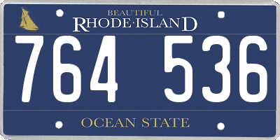RI license plate 764536