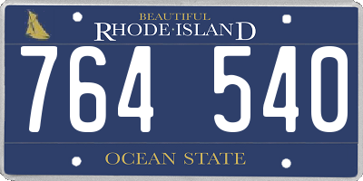 RI license plate 764540