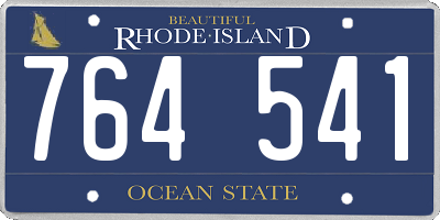 RI license plate 764541