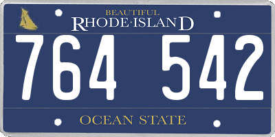 RI license plate 764542