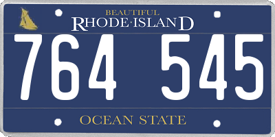 RI license plate 764545