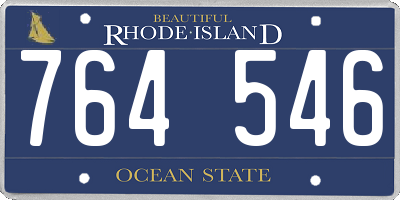 RI license plate 764546