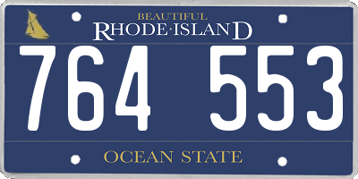 RI license plate 764553