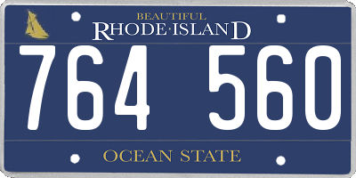 RI license plate 764560
