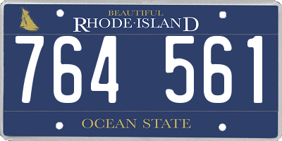 RI license plate 764561