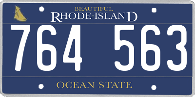 RI license plate 764563