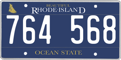 RI license plate 764568