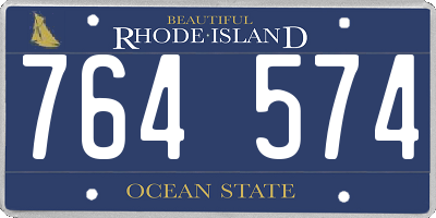RI license plate 764574
