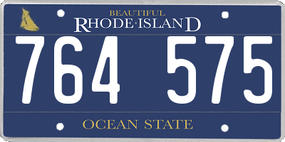 RI license plate 764575