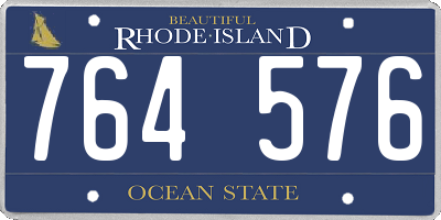 RI license plate 764576