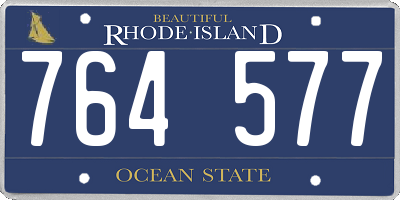 RI license plate 764577