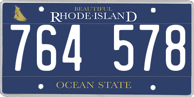 RI license plate 764578