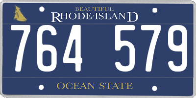 RI license plate 764579