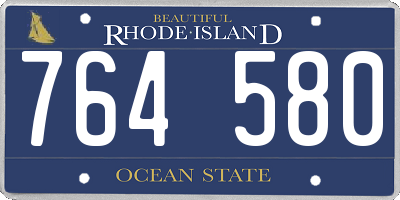 RI license plate 764580