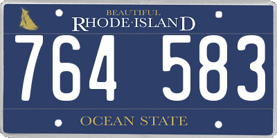 RI license plate 764583