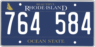 RI license plate 764584