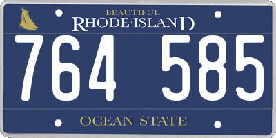 RI license plate 764585