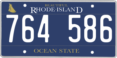 RI license plate 764586