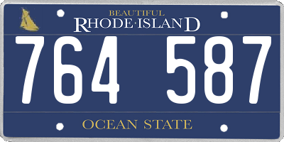 RI license plate 764587