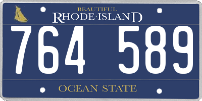 RI license plate 764589