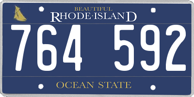 RI license plate 764592