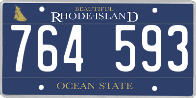 RI license plate 764593