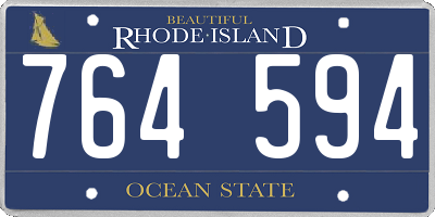 RI license plate 764594