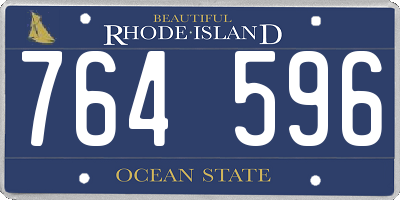 RI license plate 764596