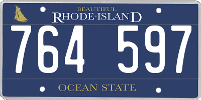 RI license plate 764597